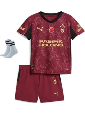 Alaturka Mix Galatâsarây. 2026 Alternatif Bordo Çocuk Forması 4'lü Set 5 Yıldızlı