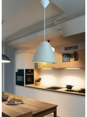 Allians Modern Jüt Avize, Rustik Tasarım, Ev ve Ofis Dekoru, Şık Lambader