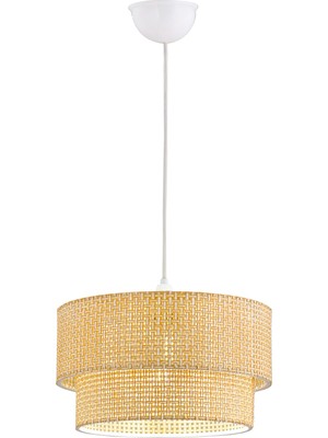 Allians Modern Rattan 2 Katlı Sarkıt Avize, Salon, Mutfak ve Yatak Odası Için Şık Aydınlatma