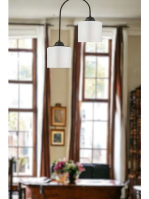 Allians Modern Siyah Plof Avize, Salon, Mutfak ve Yatak Odası Için 2'li Set