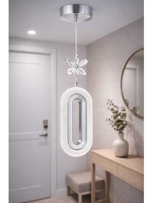 Allians Modern 3 Renk LED Krom Akrilik Kristal Sarkıt Avize, Şık ve Parlak Tasarım