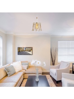 Allians Şık Beyaz Patineli Tekli Halat Sarkıt, Modern ve Elegant Dekorasyon Parçası