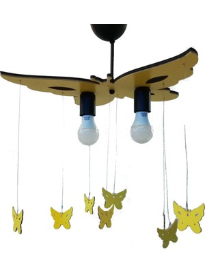 Allians Modern Genç Odası Avizesi, Otantik Tasarım, Kelebek Detaylarıyla Şık ve Zarif