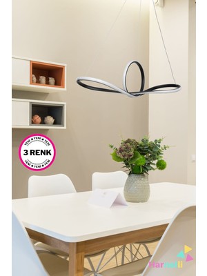 Allians Yanabilen 3 Renk Modern Ledli Yemek Masası Üstü Avize