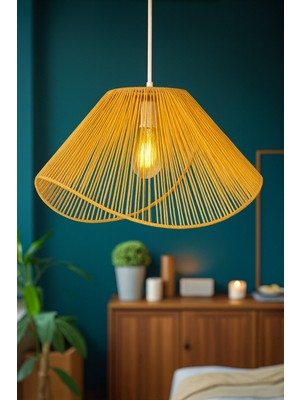 Allians El Yapımı Rafya Sarkıt Avize, Bohem ve Minimalist Tarz Dekorasyon