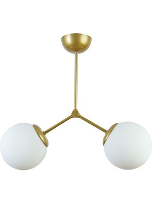 Allians Modern Beyaz Camlı 2'li Salon ve Mutfak Avizesi