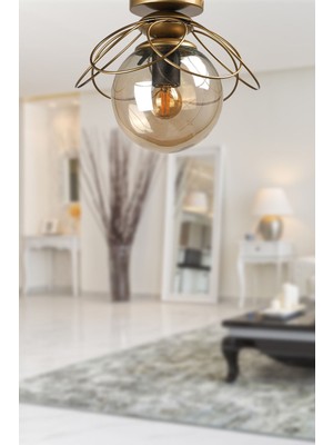 Allians Şık Eskitme Bal Tavan Montaj Tekli Avize, Modern ve Zarif Tasarım