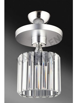 Allians Krom Tepsi Kristal Taşlı Aşağı Bakan Lüks Avize Takımı