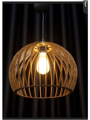 Allians Modern Ahşap Zarif Avize, Rustik ve Bohem Tarz Dekoratif Aydınlatma