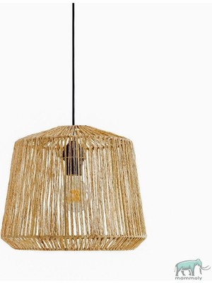 Allians Doğal ve Rustik Tarzda Jüt ve Hasır Örgülü Şık Tavan Avizesi