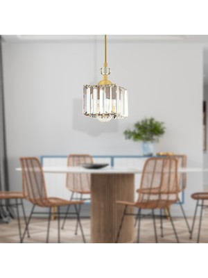 Allians Eskitme Tekli Kristalli Taşlı Modern Salon Avize, Şık ve Parlak Tasarım