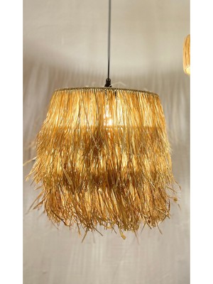 Allians Şık 3 Katlı Hasır Avize, Modern Aydınlatma Dekoru