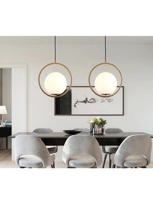 Allians Modern Siyah Eskitme Camlı Avize, Salon, Mutfak ve Yatak Odası Için 2'li Set