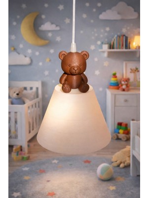 Allians Sevimli Ayı Figürlü Çocuk Odası Sarkıt Avize, Dekoratif ve Şık Aydınlatma