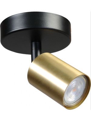 Allians Retro Siyah Eskitme LED Spot Tavan Aplik, 180° Hareketli Günışığı Ampullü