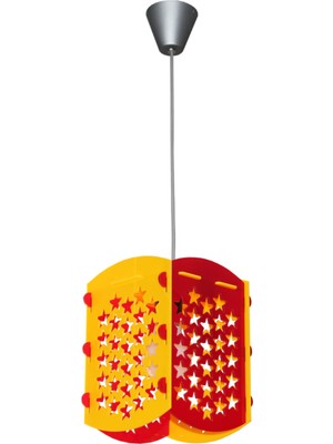 Allians Sarı Kırmızı Yuvarlak Taraftar Avize, Şık ve Modern Aydınlatma