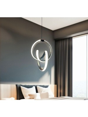 Allians Şık Siyah Modern Sarkıt LED Avize, Salon, Mutfak ve Oda Dekorasyonu