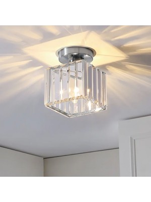 Allians Modern Tekli Taşlı Kare Avize, Şık ve Zarif Tasarım ile Evinizde Şıklık Yaratır