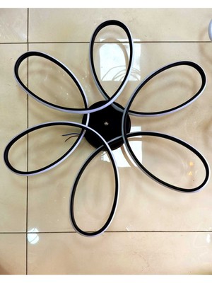 Allians Şık Papatya Siyah 3 Renk Tavan Plafonyer, Modern Aydınlatma Parçası