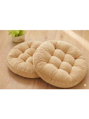 Ayzen Home 2li Pofidik Yuvarlak Meditasyon Minderi Oturma Yastığı Oyun Minderi 50CM x 50CM X7CM