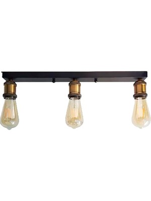 Allians Modern 3'lü Siyah Bakır Krom Tavan Avize, Şık ve Şık Aydınlatma