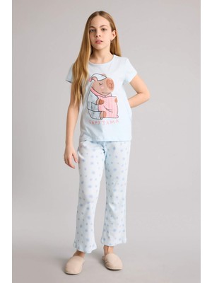 DeFacto %100 Pamuklu 2'li Pijama Takımı Kız Çocuk H0152A826SP