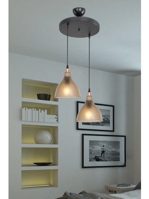 Allians Şık Ikili Avize Seti, Salon, Mutfak ve Yatak Odası Dekoru Için Ideal