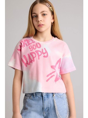 DeFacto Desenli Fitilli Kaşkorse Tişört Kız Çocuk H0711A826SM