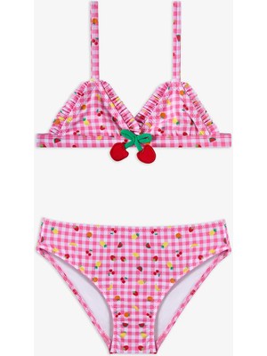 Penti Pembe Kız Çocuk Picnic Üçgen Bikini Takımı