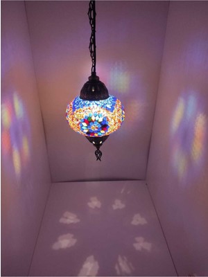 Allians El Işçiliği Osmanlı Desenli Mozaik Tavan Sarkıt Avize