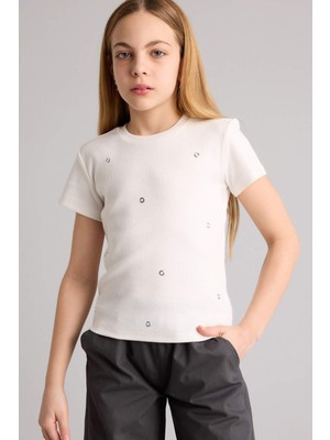 DeFacto Fitilli Kaşkorse Tişört Kız Çocuk H6193A826SM