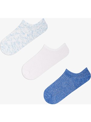 Penti 3 Çift Pamuklu Renkli Kendinden Desenli Sneaker Çorap