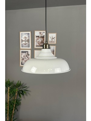 Allians Şık Beyaz Tekli Avize, Yarım Lale Tasarım, Salon, Mutfak, Koridor, Otel, Cafe Için Aydınlatma