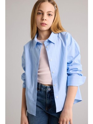 DeFacto Poplin Gömlek Kız Çocuk H0578A826SM