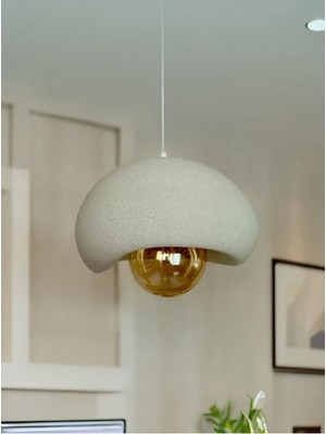 Allians Modern Bohem Beton Görünüm Tekli Sarkıt Avize, Rustik Tarz Şık Aydınlatma