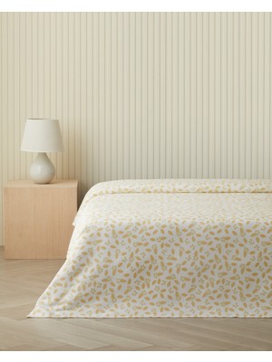 English Home Golden Petals Çift Kişilik Pike 200x220 cm Sarı