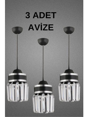 Allians Siyah Tekli Sarkıt Avize, Krom Şeritli, Modern ve Şık Tasarım