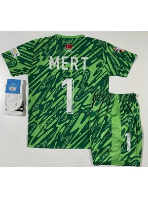 Alaturka Mix Milli Kaleci Mert Günok #1 Çocuk Forması 4'lü Set (Forma+Şort+Çorap+Bileklik)