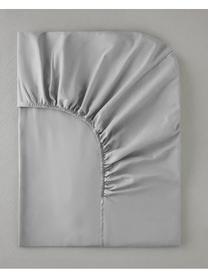 English Home Pure Pamuklu Lastikli Çarşaf 160x200 cm Çift Kişilik Çakıl Taşı Renkli Konfor
