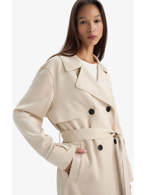 DeFacto Regular Fıt Smokin Yaka Süet TRENÇKOT G0766AX26SP