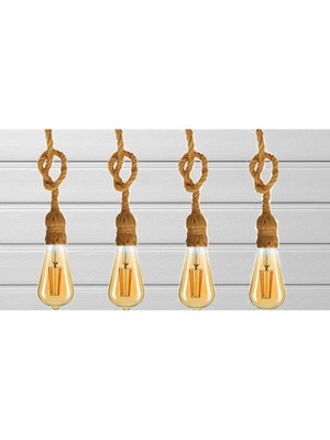 Allians Şık 4'lü Otantik Halat Avize, Modern ve Sıcak Atmosferler Için