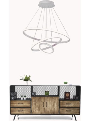 Allians Gri Kasa 3'lü Beyaz Ledli Modern Avize, Şık ve Aydınlatıcı Tasarım