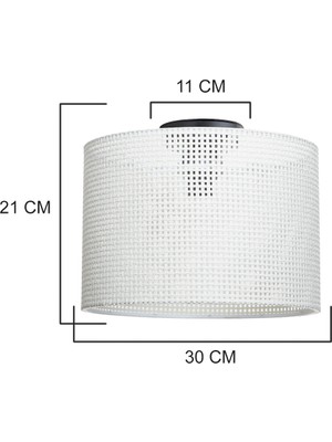 Allians Şık Hasır Krem 30 cm Silindir Plafonyer Avize