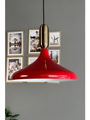 Allians Kırmızı Eskitme Mistik Tasarım Tekli Avize, Salon ve Mutfak Aydınlatması