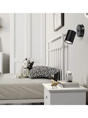Allians Şık Siyah Metal LED Spot Aplik, Hareketli ve Günışığı Işıklandırma
