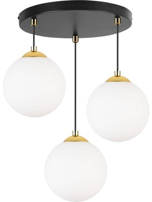 Allians Modern 3 Başlı Cam ve Metal Avize, Şık ve Zarif Tasarım