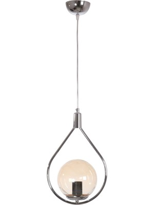 Allians Modern Krom Renk Bal Camlı Tekli Avize, Şık ve Zarif Tasarım