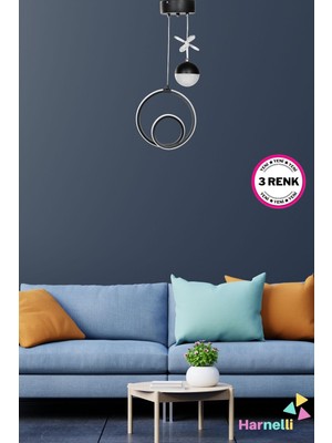 Allians 3 Renk Yanabilen Şeker Camlı Modern Ledli Avize, Şık ve Parlak Aydınlatma