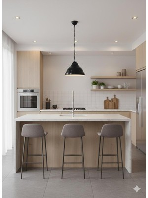 Allians Gold ve Siyah Krom Detaylı Modern Çift Katlı Sarkan Zincirli Takı