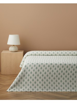 English Home Green Harmony Baskılı Pamuklu Çift Kişilik Pike 200X220 cm Yeşil